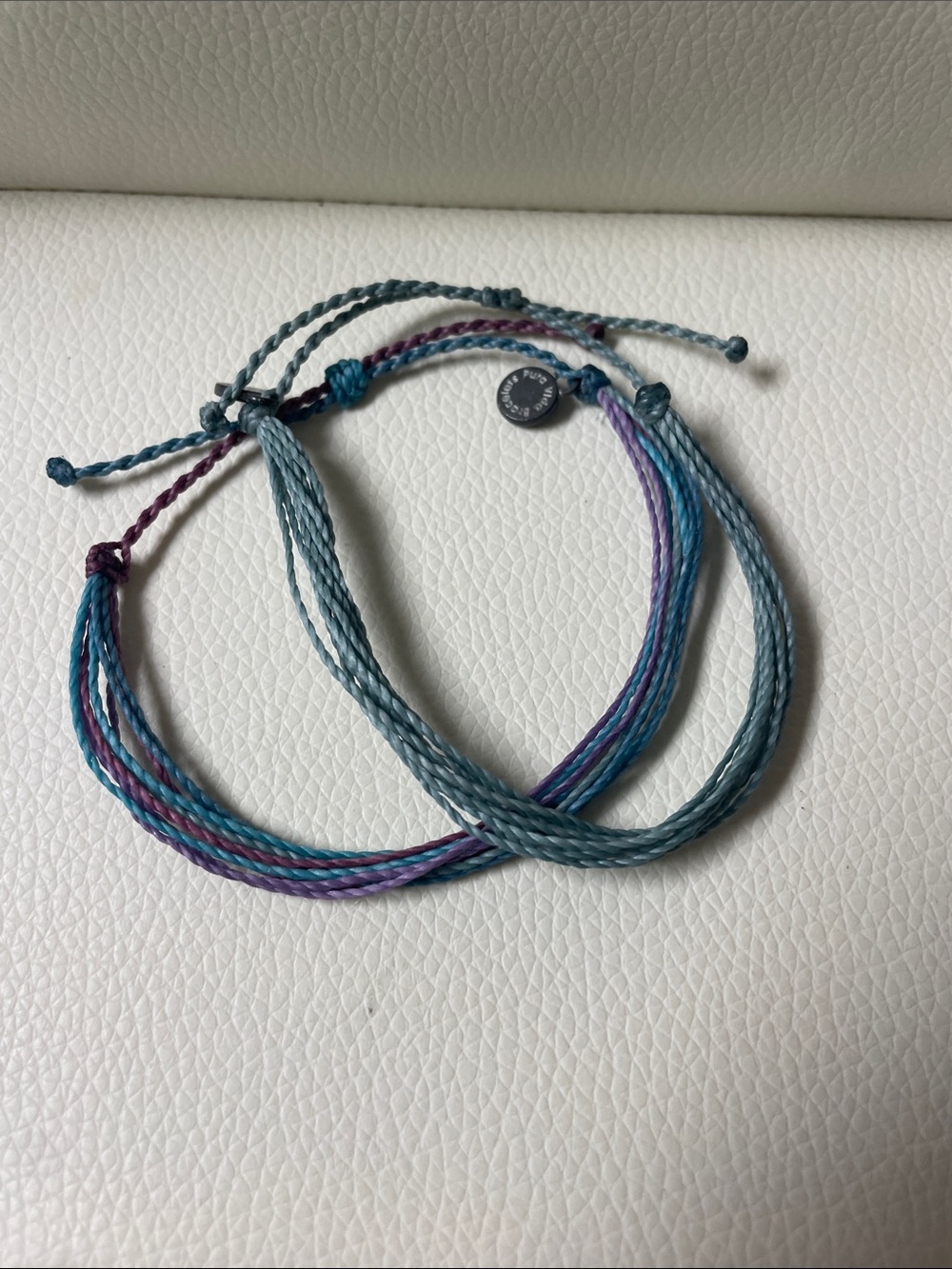 Pura Vida Blue and Purple Multi-Strand Woven Bracelets